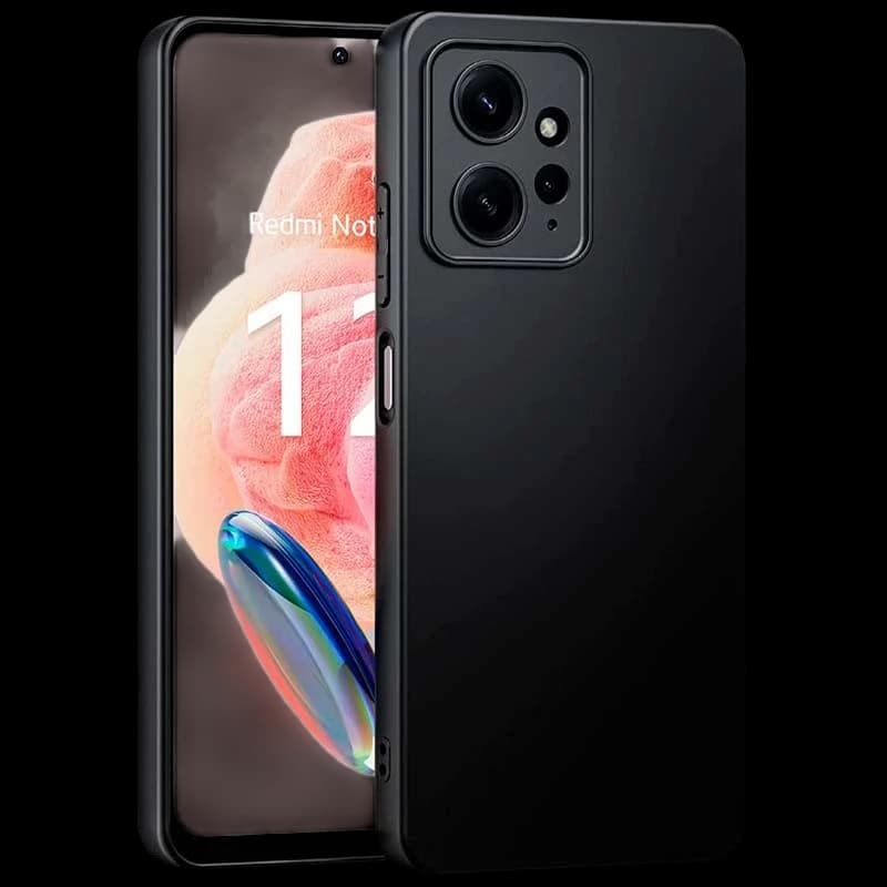 Capa Square Liquid Premium preta para Xiaomi Redmi Note 12 4G