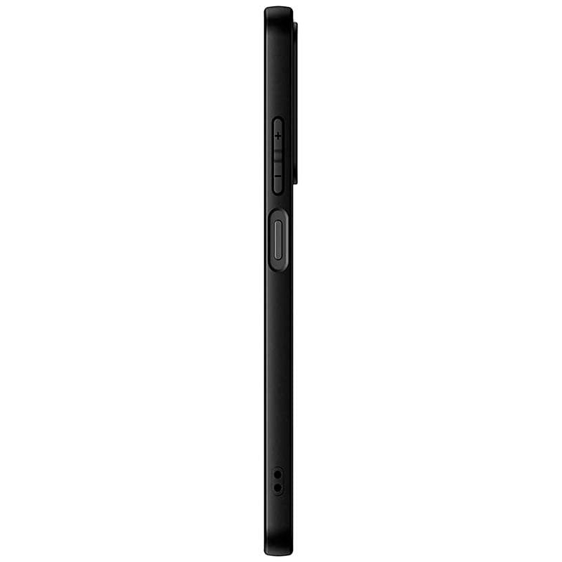 vista lateral da Capa Square Liquid Premium preta para Xiaomi Redmi Note 12 4G