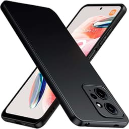 vista frontal, traseira e lateral da Capa Square Liquid Premium preta para Xiaomi Redmi Note 12 4G
