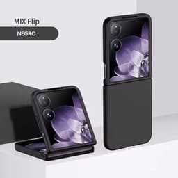 vista detalhada da Capa Square Liquid Premium preta para Xiaomi Mix Flip 5G