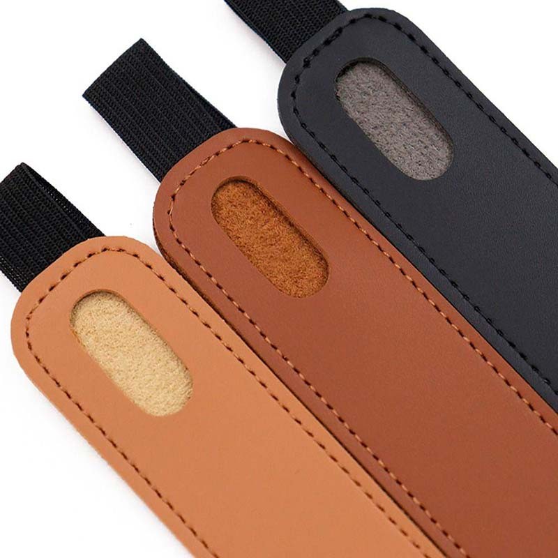 Funda universal marrón de cuero sintético con banda elástica para Stylus Pen - Ítem2