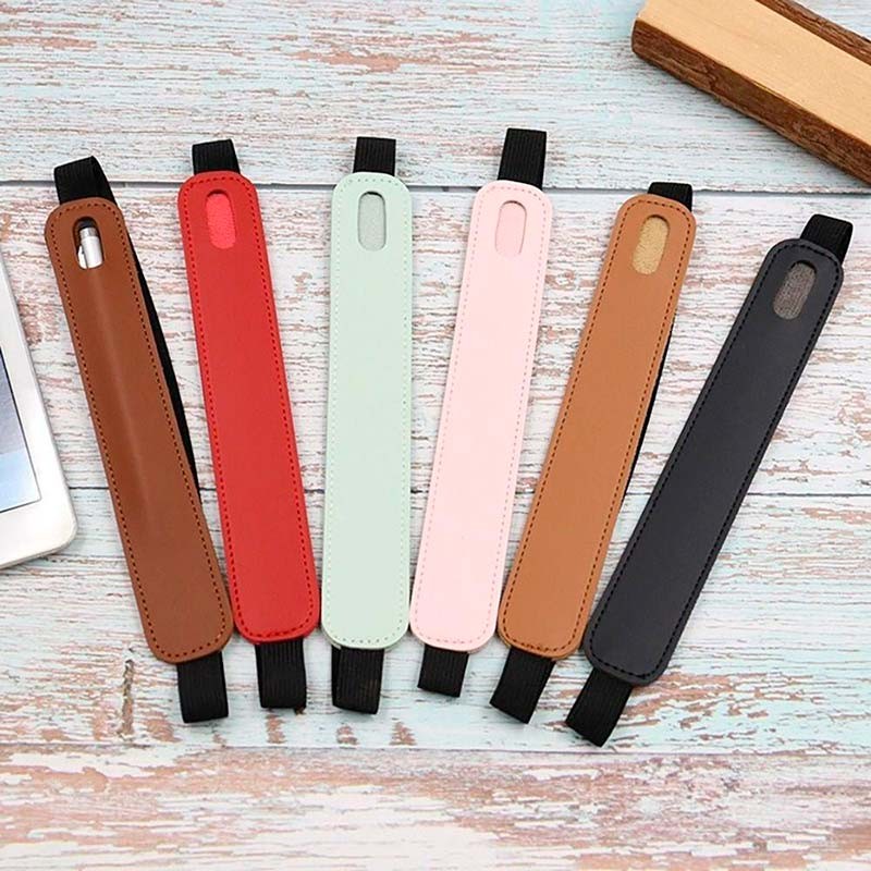 Funda universal marrón de cuero sintético con banda elástica para Stylus Pen - Ítem5