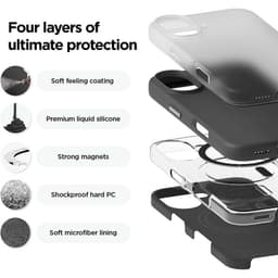 Coque souple noire pour iPhone 16 Pro Max compatible avec Magsafe - revêtements et matériaux