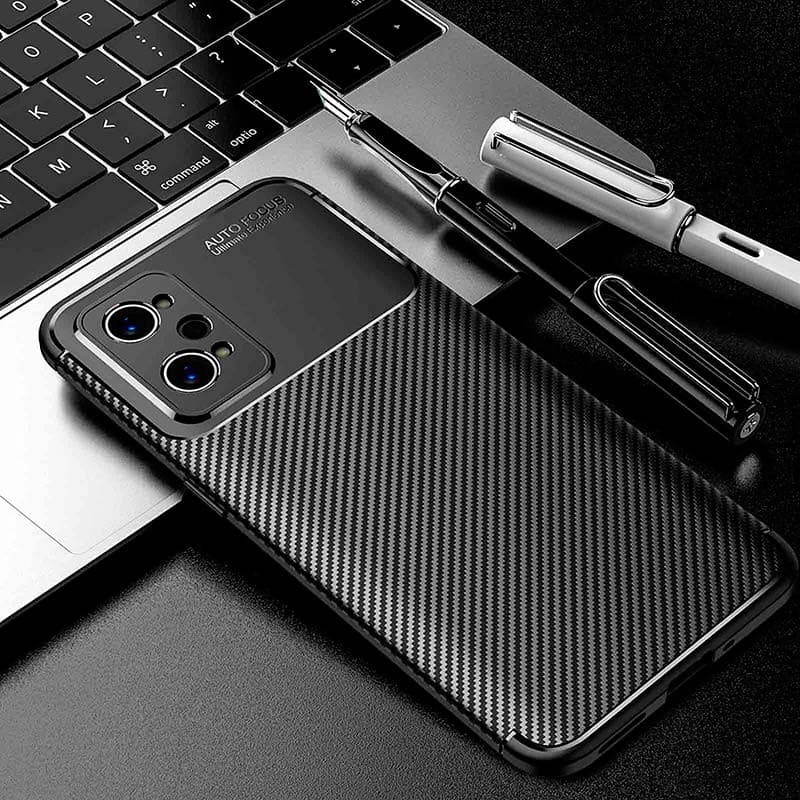 foto real da Capa de silicone Super Carbon para Realme GT 2 Pro