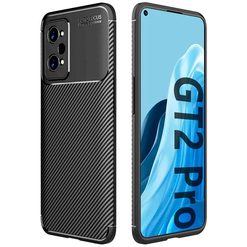 Funda con tapa para teléfono celular Oppo Realme GT2 Pro 5G, funda híbrida  de fibra de carbono de lujo y TPU con protección completa a prueba de