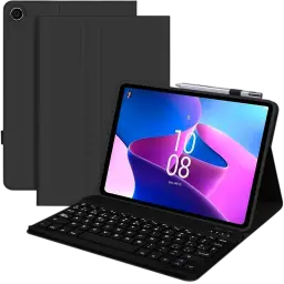Coque clavier pour Lenovo M11 11 pouces en anglais avec rétroéclairage bleu, support pliable, étui noir magnétique et emplacement pour stylet