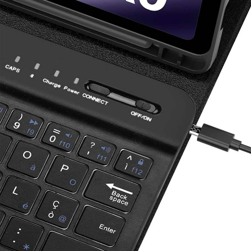 porta USB-C da Capa com Teclado para Samsung Galaxy Tab A9