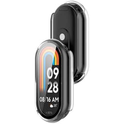vista frontal e traseira da Capa PC transparente + Vidro Temperado Xiaomi Mi Smart Band 9