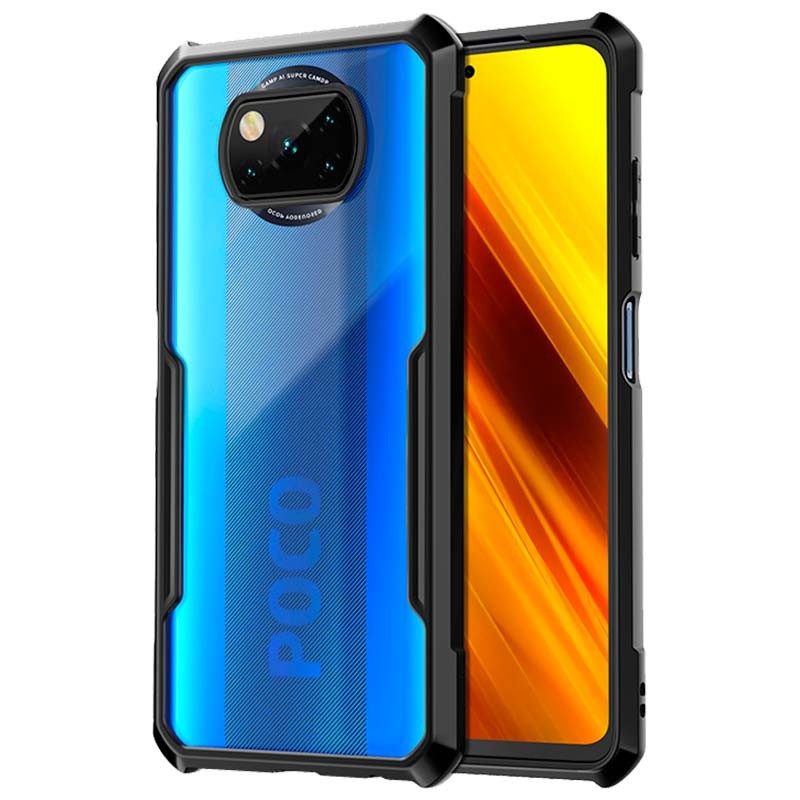 Funda de teléfono para Xiaomi Poco X3/PocoX3 NFC con protector de pantalla  de vidrio templado y soporte Kickstand Accesorios para celdas híbridas