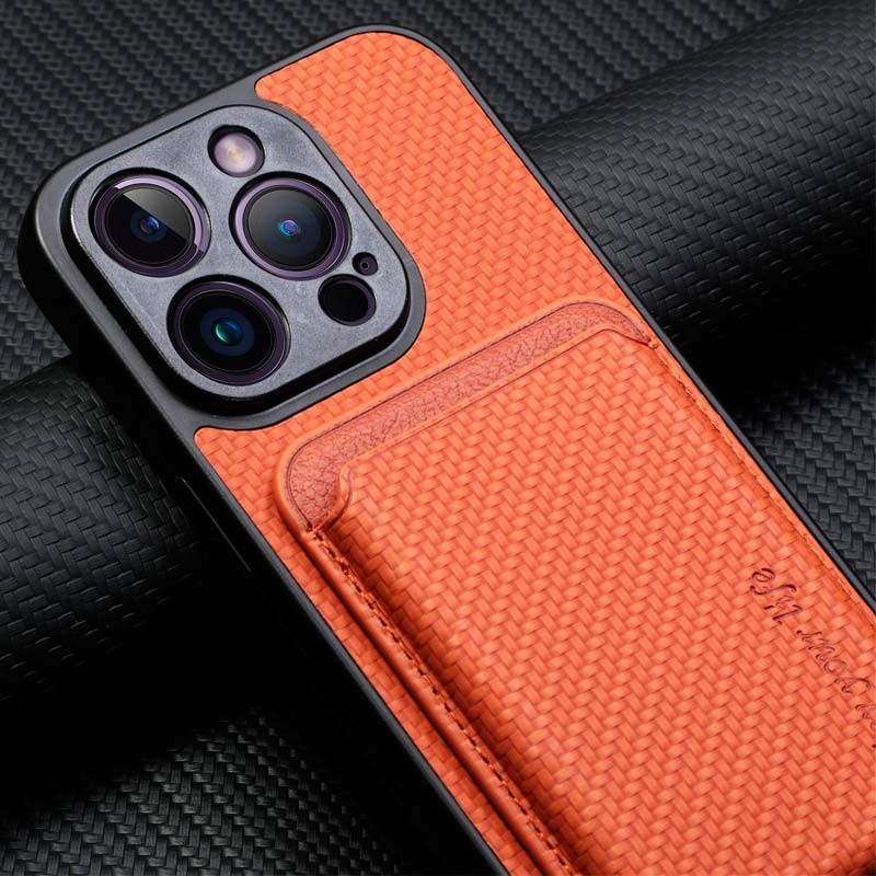 Coque Wallet orange avec MagSafe et porte-cartes pour iPhone 15 Pro - Ítem3