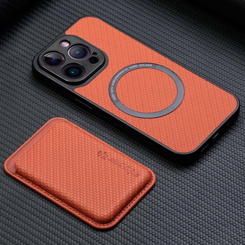 Capa Wallet laranja com MagSafe e carteira para iPhone 15 Pro - Item6