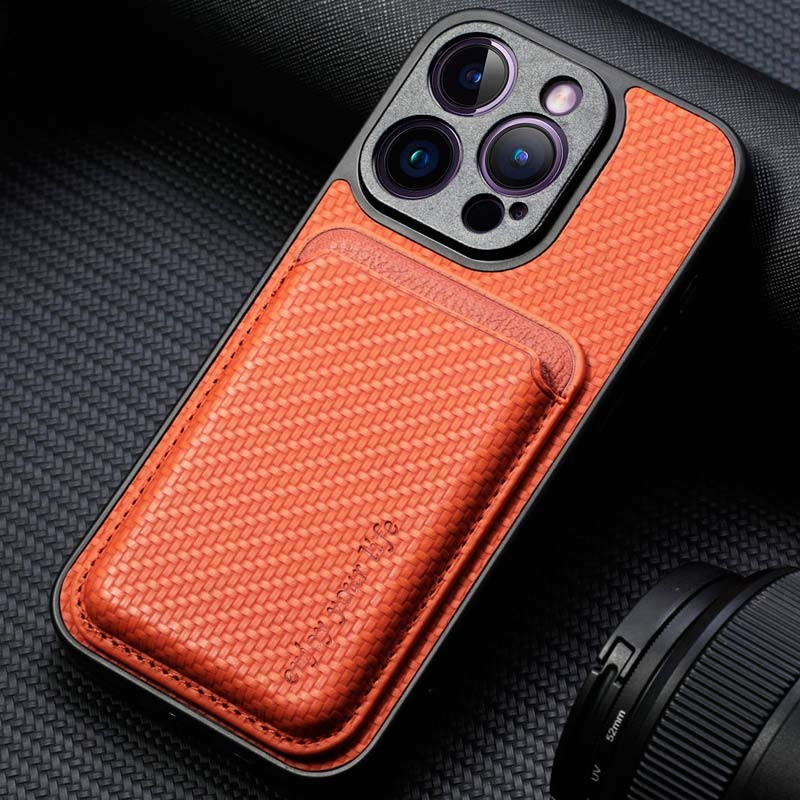 Capa Wallet laranja com MagSafe e carteira para iPhone 15 Pro - Item7