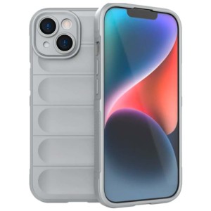 Funda de silicona gris claro Wave para iPhone 15 Plus