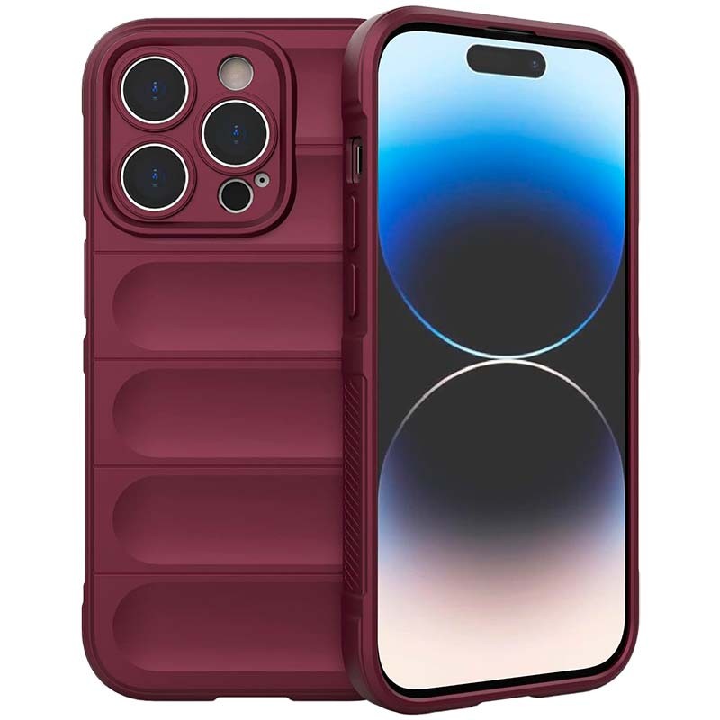 Funda de silicona borgoña Wave para iPhone 15 Pro Max - Ítem
