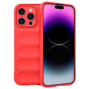 Capa de silicone vermelha Wave para iPhone 15 Pro Max