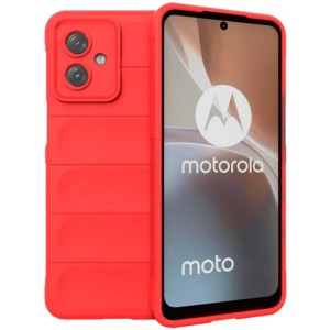 Funda de silicona roja Wave para Motorola Moto G54