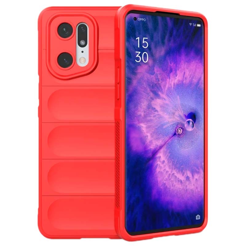 Funda de silicona Oppo Find X5 Pro 5G - Wave - Rojo