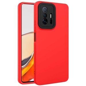 Red silicone case with camera protection for Xiaomi 11T