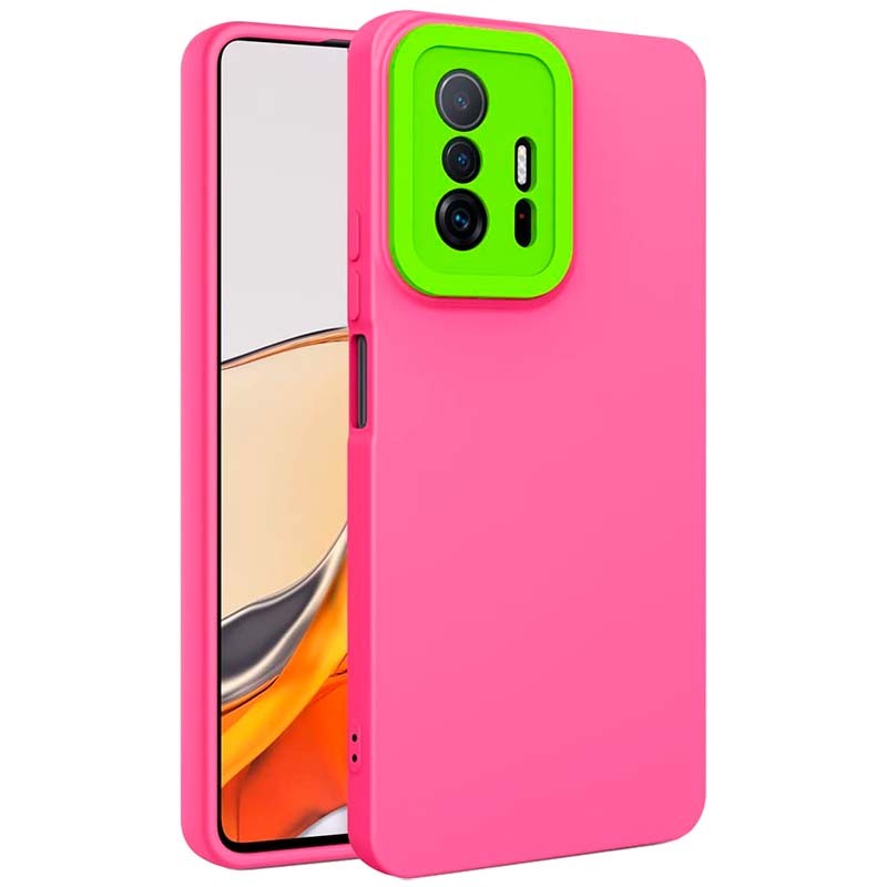 Capa Xiaomi 11T / 11T Pro com Proteção da Câmera Rosa+Verde - Item