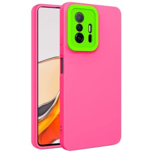 Funda Xiaomi 11T / 11T Pro con Protección de Cámara Rosa+Verde