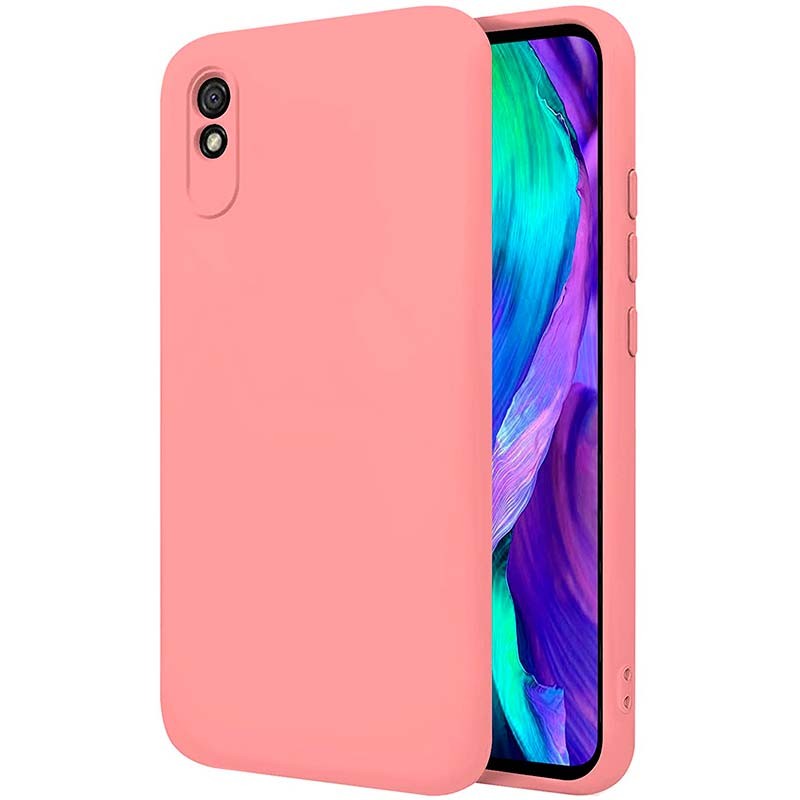 Xiaomi Redmi 9A / 9AT Funda Silicona Líquida con cordón color Rosa