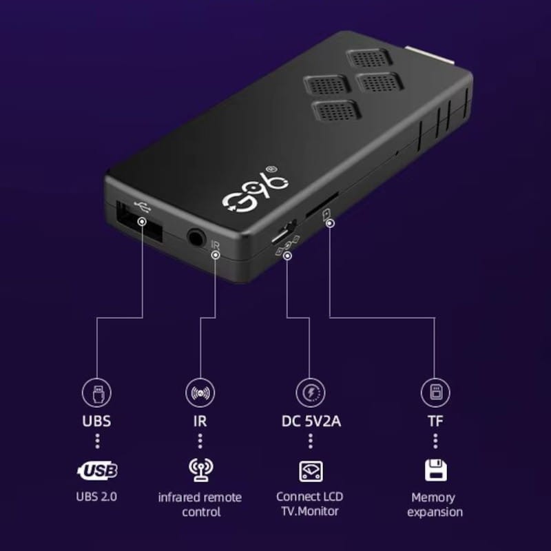 G96 Stick 4K H313 2 Go/16 Go Commande vocale Android 13 Noir - Android TV - Ítem6