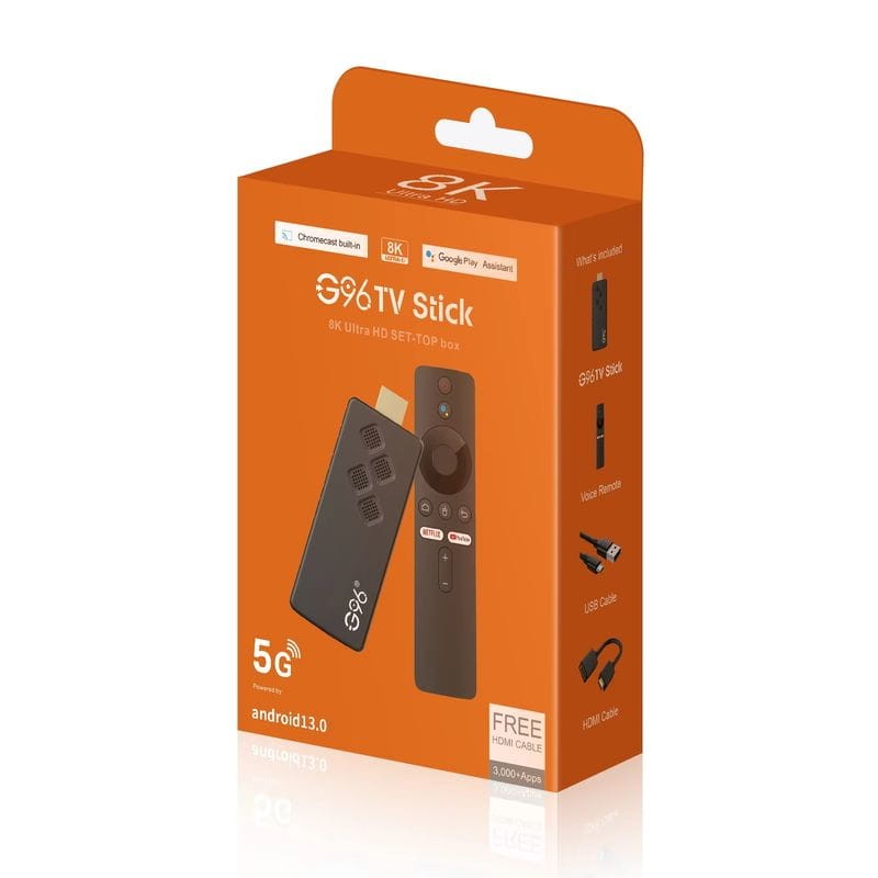 G96 Stick 4K H313 2 Go/16 Go Commande vocale Android 13 Noir - Android TV - Ítem7