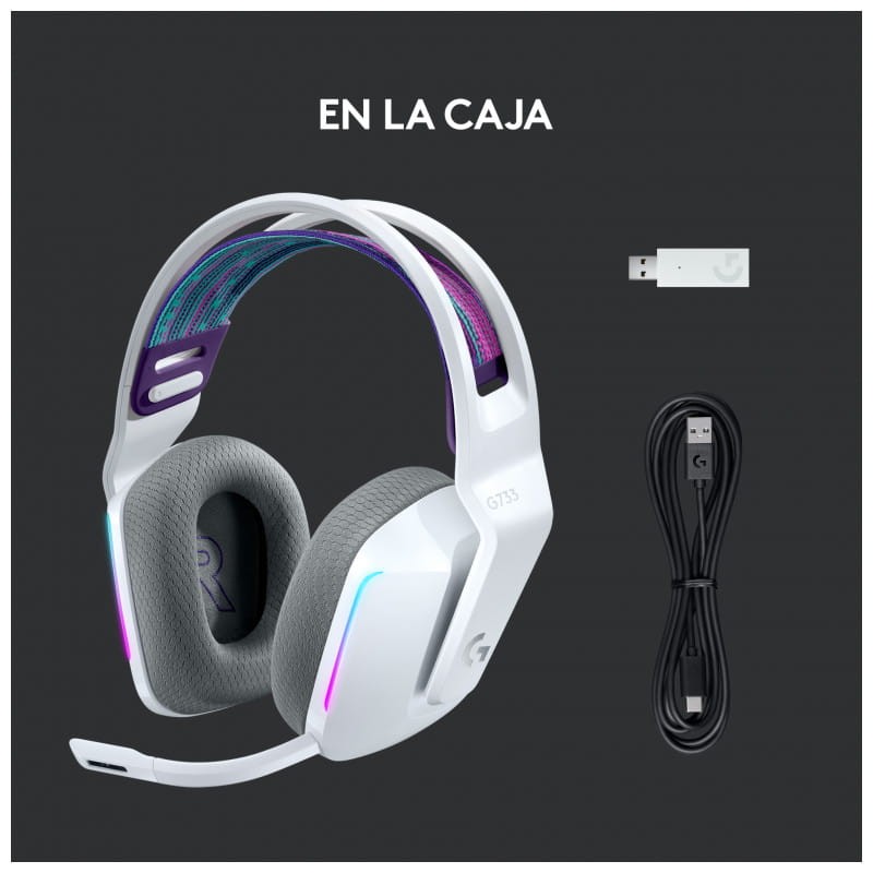 Logitech G G733 Inalámbrico RGB Blanco - Auriculares Gaming - Ítem4