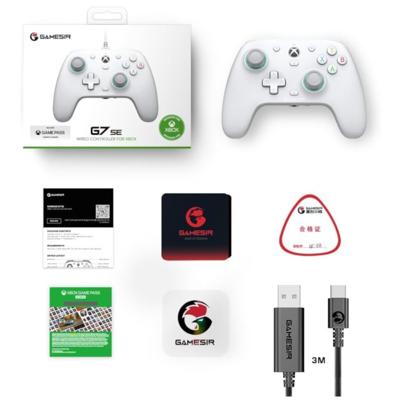 Gamepad GameSir G7 SE Blanc Bluetooth pour Switch/PC/Smartphone et câble 3M pour XBOX - Ítem8