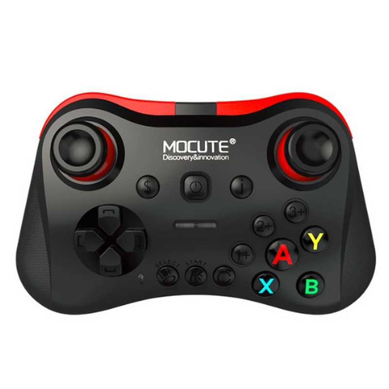 Gamepad MOCUTE-056 - Color negro con detalles rojos - Autonomía de Hasta 20 Horas - Mapeado de Botones MOBA - Funciones Shooter - Bluetooth 3.0 - Compatible con Android, iOS, Windows, Tablets, Ordenadores y VR - Disancia Máxima 10 m