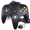 Gamepad N64 - Cor preta - Compatível com o Nintendo 64 Original - Gamepad Retro - Gamepad N64 - Conexão Original - Disponível em Cinzento, Preto, Vermelho, Azul e Verde - Item