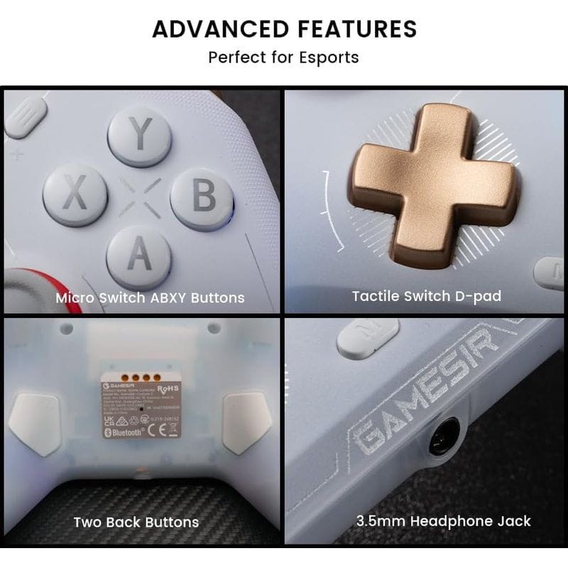 Gamepad GameSir Cyclone 2 Daybreak Branco com suporte - Gamepad Nintendo Switch/PC/Smartphones - Item12