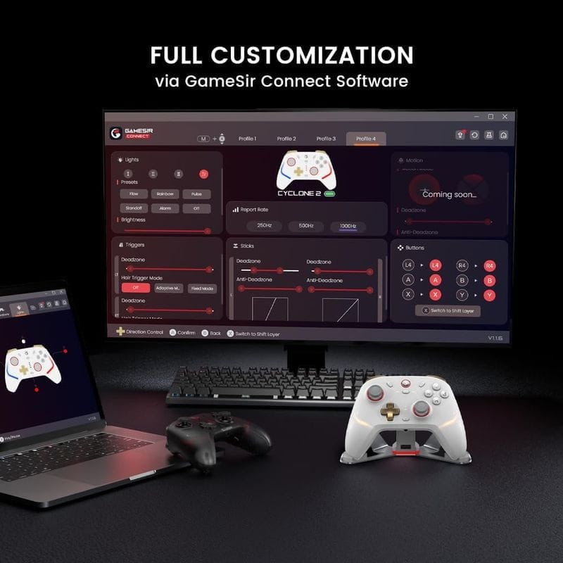 Gamepad GameSir Cyclone 2 Daybreak Branco com suporte - Gamepad Nintendo Switch/PC/Smartphones - Item13