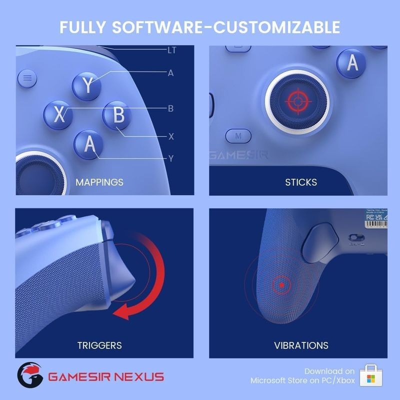 Manette de jeu GameSir G7 SE Azul Bluetooth pour Switch/PC/Smartphone et Câble 3M pour XBOX - Ítem5