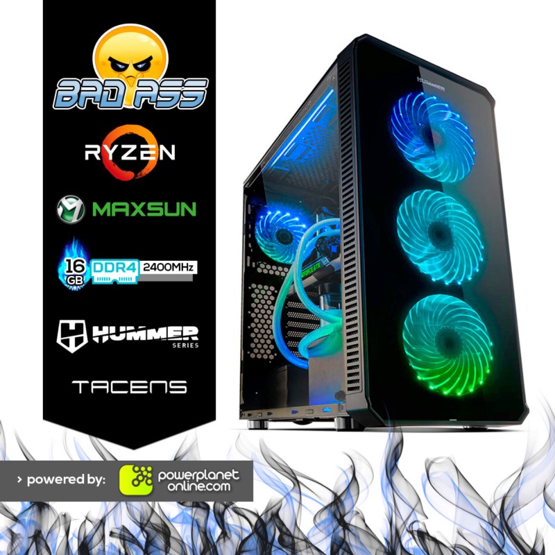 Computador Desktop Gaming Ryzen 5 2400G/16GB/120GB SSD/GTX1050Ti 4GB Bad Ass