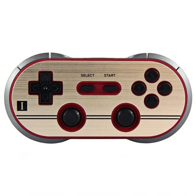 Gamepad 8bitdo F30 Pro - Zona frontal de gamepad; mapeado de botones, dos joysticks, cruceta, gatillos (conexión inalámbrica compatible con switch, pc, android, iOS etc.)