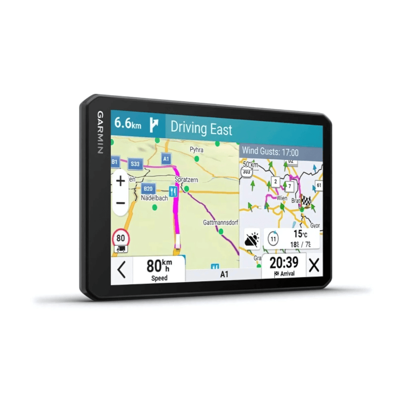Perspectiva do Navegador para camiões Garmin dēzl LGV720
