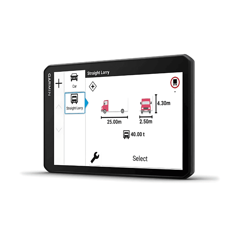 Navegador para camiões Garmin dēzl LGV720 com grande ângulo