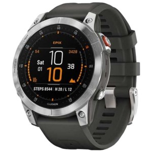 Garmin Epix 2 Argent Acier avec Bracelet Gris - Montre Intelligente