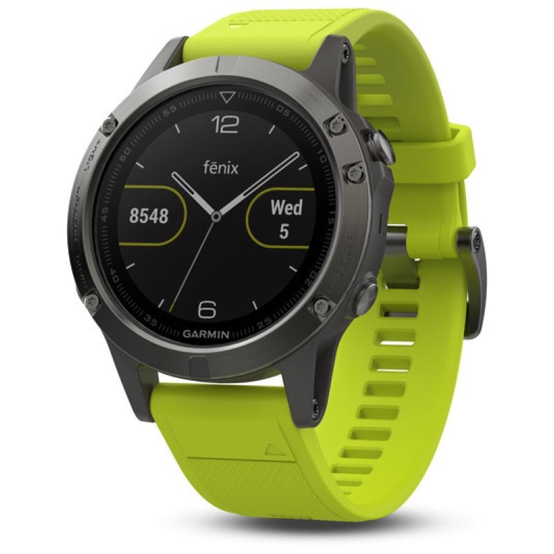 Garmin Fenix 5 Gris con correa amarillo fluor 47mm