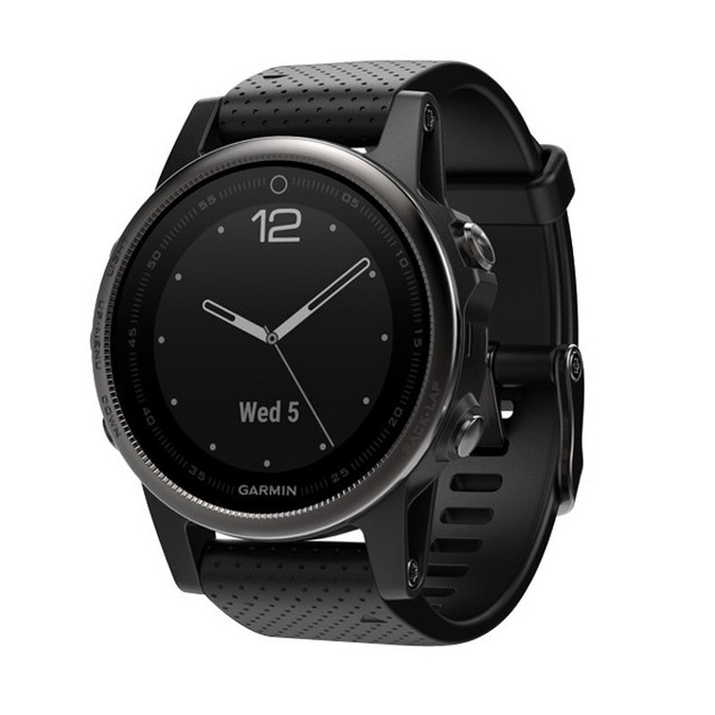 Garmin Fenix ​​5S Black Sapphire - Black color - front area - Premium Sports Watch compatible with all types of measurements