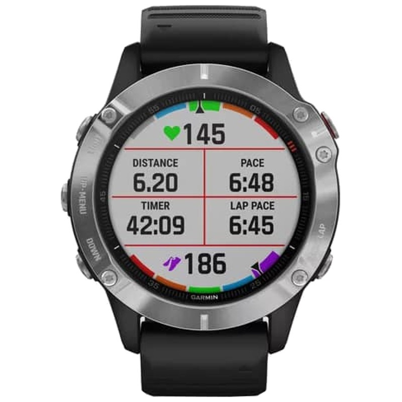 Garmin Fenix 6 Prateado/Preto Pulseira Preta 47mm - Item5