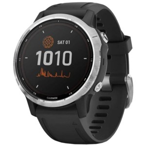 Garmin Fenix ​​6s Pro Solaire Argent Noir Bracelet Noir 42mm - Montre Connectée