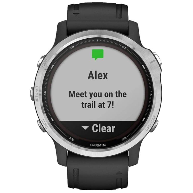 Garmin Fenix 6s Pro Solar Plata Negro Correa Negra 42mm - Reloj inteligente - Ítem1