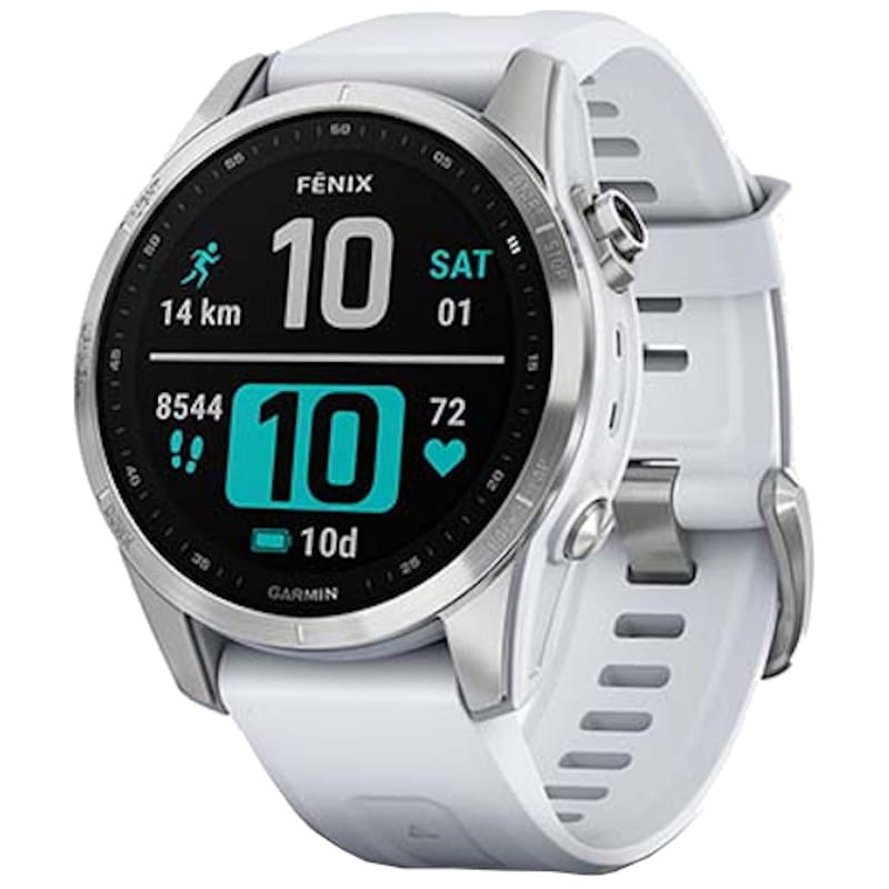 Reloj deportivo Garmin Fenix 7S plateado blanco