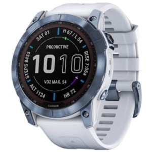 Garmin Fénix 7X Sapphire Blue White Strap - Smartwatch