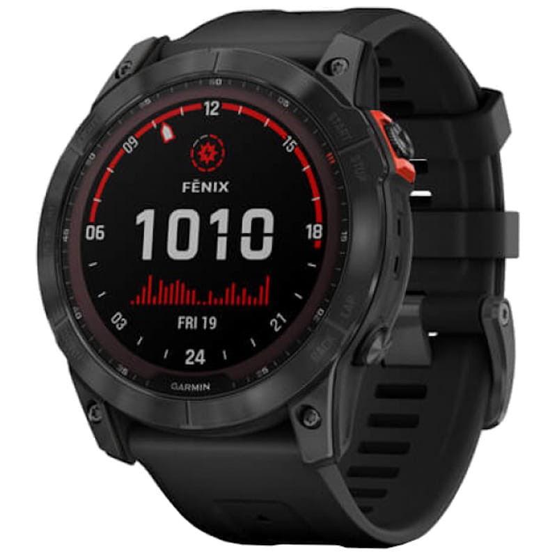 Garmin Fénix 7X Solar Plata Negro Correa Negra - Reloj inteligente - Ítem