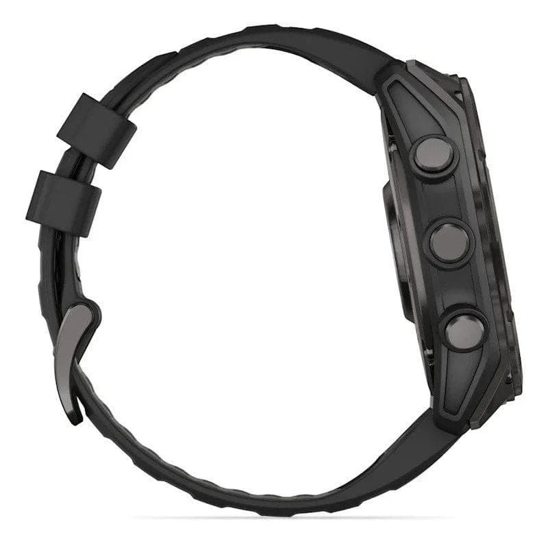 Laterale direito de Garmin Fenix ​​​​​​8 AMOLED 51mm Aço Preto - Relógio Inteligente