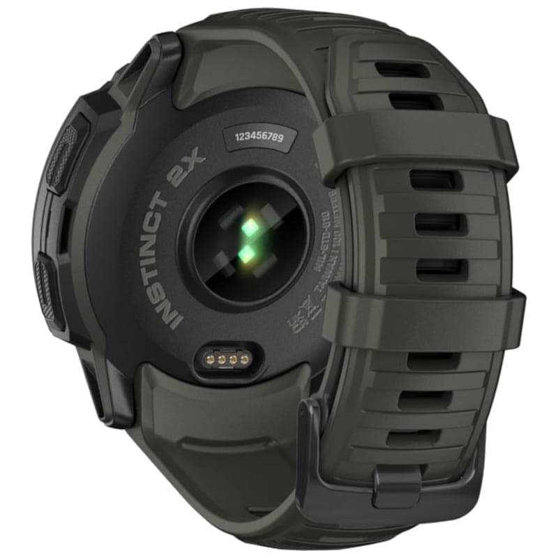 GPS vert Garmin Instinct 2X Solar 1.1 - Montre intelligente vue arrière