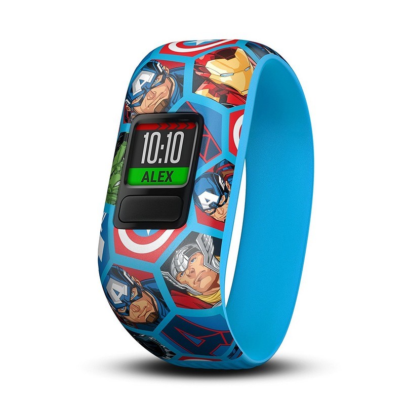 Garmin Vívofit JR 2 Marvel Avengers - Smartband Interativo - Especial para Crianças - Objetivos Diários - Alertas - Controle Remoto - Sincronização de Smartphone - Robusto 5ATM - Projeto Marvel Avengers